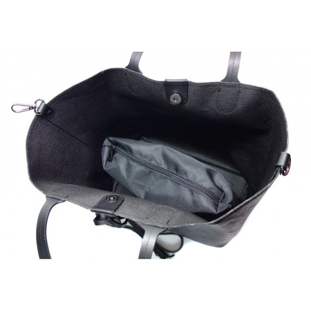 Duża torba Shopper Bag na ramię Vera Pelle  Nero czarna  SB599N