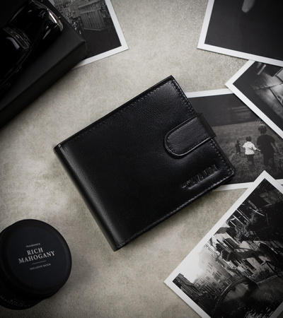 Portfel męski skórzany Cavaldi z zatrzaskiem i RFID - elegancka funkcjonalność