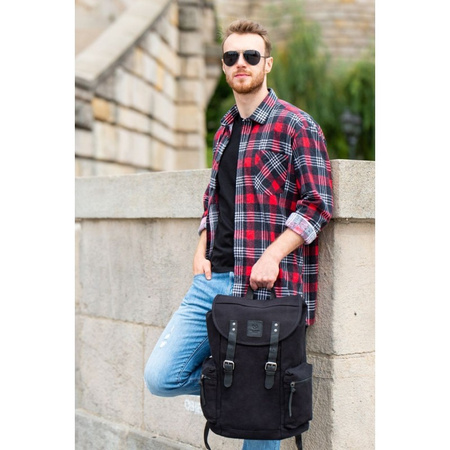 Plecak męski na laptopa vintage Paolo Peruzzi T-19-BL czarny