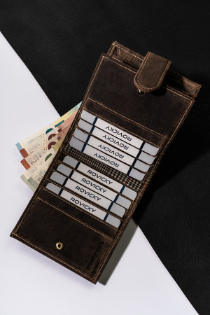 Duży skórzany portfel męski z zatrzaskiem - Buffalo Wild