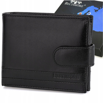 Portfel skórzany męski włoska skóra naturalna lico klasyczny RFiD Beltimore