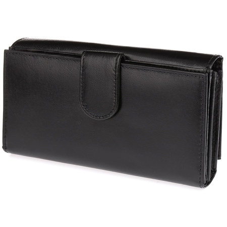 Dwustronny portfel damski skórzany - czarny