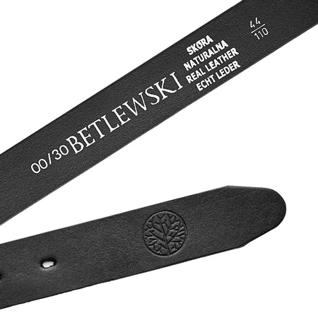 Skórzany pasek damski CLARA czarny 110-125-cm