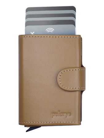 Portfel SOHO Zip wykonany z delikatnej, ekskluzywnej skóry Italia beżowy