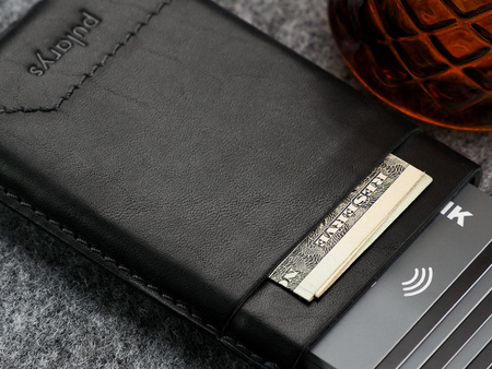 Portfel GOBI Wykonany z roślinnie garbowanej skóry Nomad czarny