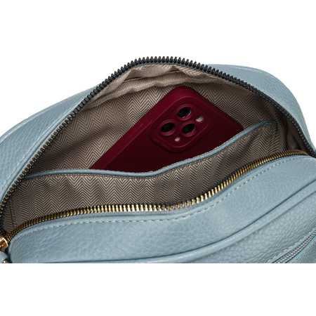 Listonoszka damska crossbody niebieska z paskiem eko skóry Peterson