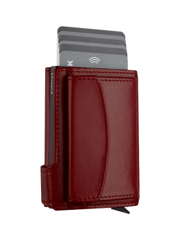 Portfel SOLO Max wykonany z miękkiej w dotyku skóry Italia wiśniowy