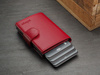 Portfel SOHO Zip wykonany z delikatnej, ekskluzywnej skóry Italia czerwony