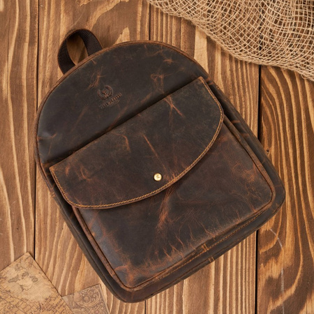 Plecak skórzany damski retro vintage brązowy Paolo Peruzzi T-18-BR
