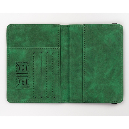 Etui na dokumenty/paszport wykonane ze skóry ekologicznej w zielonym kolorze - Peterson