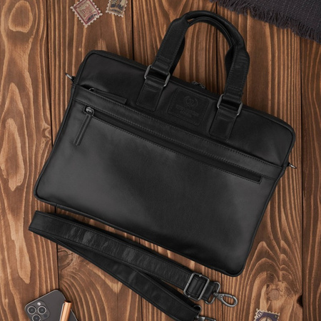 Torba skórzana męska na laptopa 15,6" Paolo Peruzzi czarna AL-09-BL