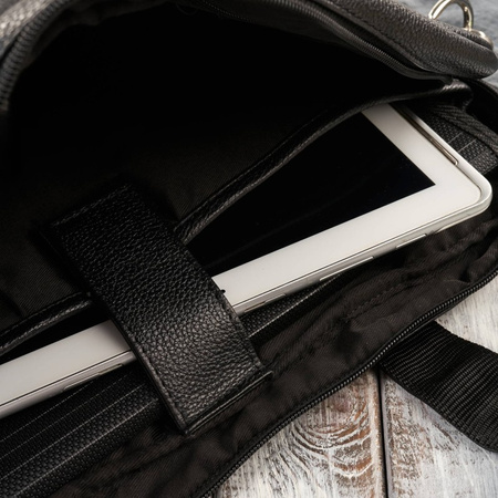Torba męska skórzana na ramię do laptopa czarna Paolo Peruzzi E-26-BL