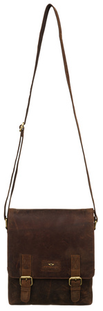 Listonoszka męska ze skóry naturalnej w brązowym kolorze - Peterson