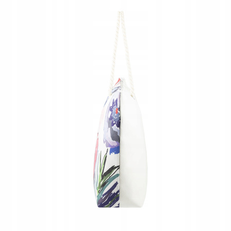Torba Plażowa materiałowa marynarska lekka duża A4 shopper canvas Bellugio