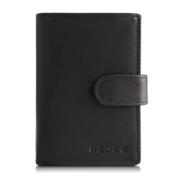 Portfel męski skórzany Brødrene z ochroną RFID czarny vintage G-28-HBL