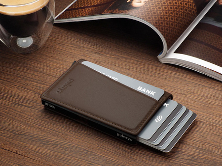 Portfel KANGOO wykonany z delikatnej skóry Italia brązowy