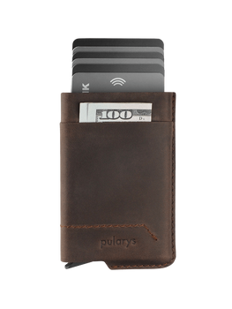 Portfel GOBI wykonany ze woskowanej skóry Hunter brązowy