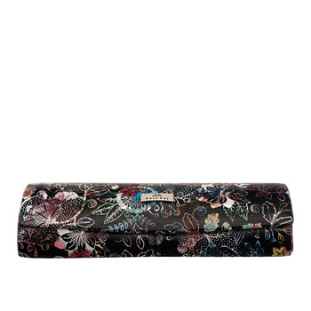 Etui na okulary BajuBaj z kolorowej skóry naturalnej w kwiaty