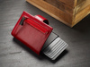 Portfel SOHO Zip wykonany z delikatnej, ekskluzywnej skóry Italia czerwony