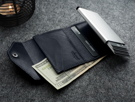 Portfel PORTER Go wykonany z roślinnie garbowanej skóry Nomad granatowy