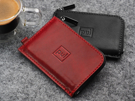 Portfel OLDTIMER SLIM  wykonany z roślinnie garbowanej skóry Nomad czerwony