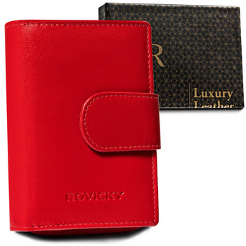 Skórzany portfel damski z systemem RFID Protect — Rovicky