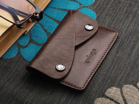 Portfel RETRO wykonany z roślinnie garbowanej skóry Nomad brązowy