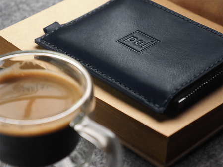 Portfel OLDTIMER SLIM wykonany z roślinnie garbowanej skóry Nomad granatowy