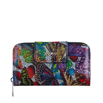 Portfel damski BajuBaj z kolorowej skóry naturalnej, zabezpieczenie RFID