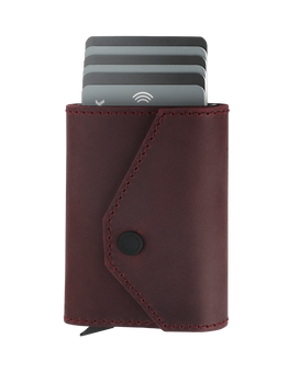 Portfel PORTER Go wykonany z woskowanej skóry Hunter wiśniowy