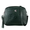 Listonoszka skórzana Canaletto w zielonym kolorze z tłoczeniem krokodyla