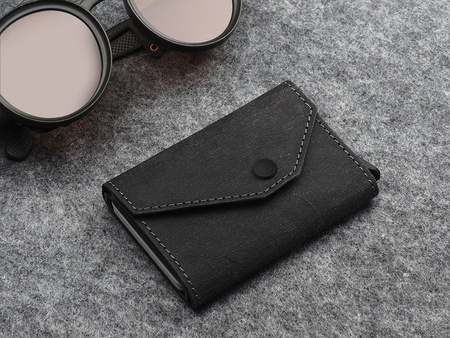 Portfel PORTER Go wykonany z  wodoodpornego papieru Wash Paper czarny