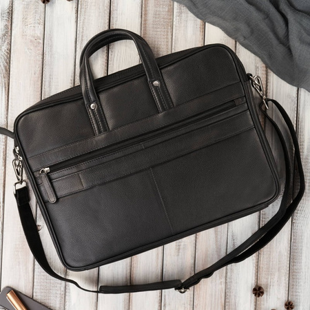 Torba męska skórzana na laptopa 15,6", A4, Paolo Peruzzi E-25-BL