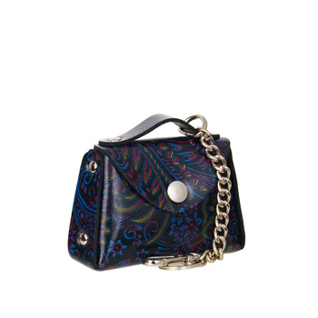 Etui na klucze i drobiazgi Bajubaj ze skóry w kolorze granatowym