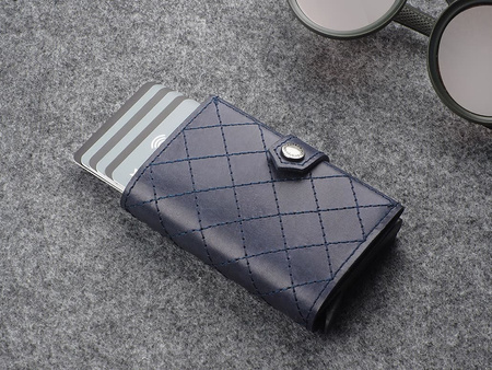 Portfel HIKER - CHIC Decor wykonany z garbowanej skóry Nomad granatowy