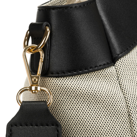 Torba damska typu shopper w beżowo-czarnym kolorze - Peterson
