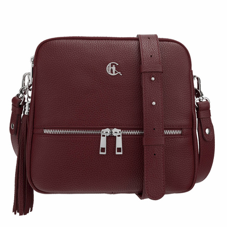 Torebka listonoszka Canaletto z naturalnej skóry w bordowym odcieniu