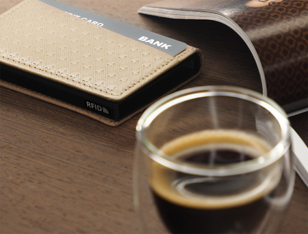 Portfel KANGOO - PEPIT Decor wykonany z delikatnej skóry Italia beżowy