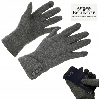 Rękawiczki damskie granat dotyk polarek BELTIMORE