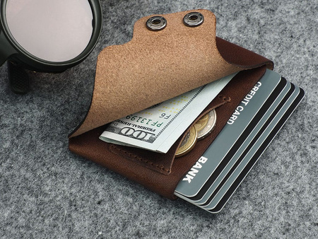 Portfel HOBBY wykonany ze skory Nomad brązowy