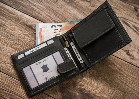 Portfel męski skórzany Always Wild w czerni - duży, casualowy