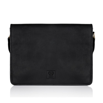 Zestaw torba i portfel męski T-06-BL i T-13-BL w czerni