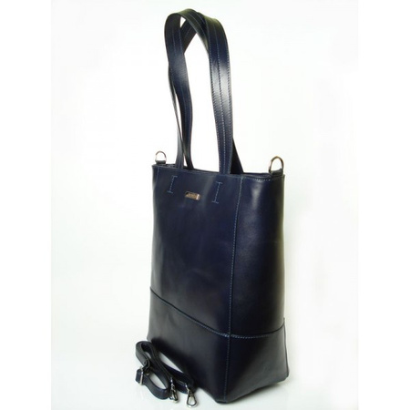 WŁOSKA TOREBKA SHOPPER BAG A4  la BOMBA GRANATOWA  SB4010BS