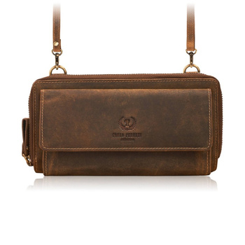 Skórzana kopertówka damska do ręki na ramię portfel damski Paolo Peruzzi T-137-HBR