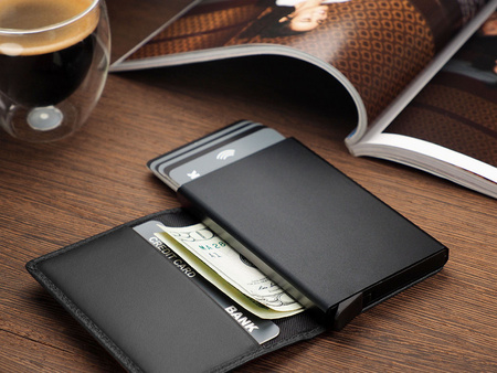 Portfel KANGOO - PEPIT Decor wykonany z delikatnej skóry Italia czarny