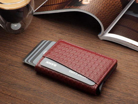 Portfel KANGOO - PEPIT Decor wykonany z delikatnej skóry Italia wiśniowy