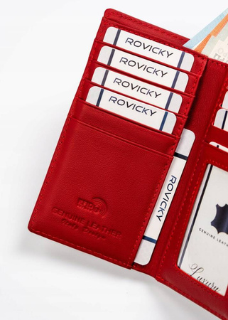 Portfel damski ze skóry naturalnej zdobiony cyrkoniami - Lorenti