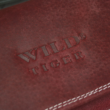 Portfel damski skóra nubuk Wild Tiger - ciemnoczerwony