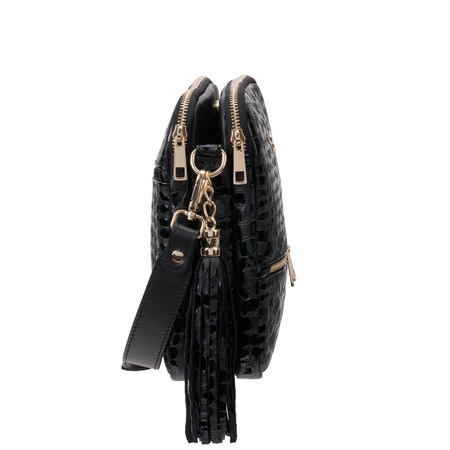 Torebka listonoszka Canaletto ze skóry naturalnej o wzorze kropli TD840s258złote