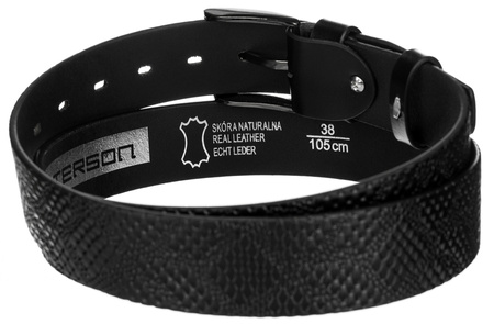 Pasek skórzany męski z tłoczeniem croco — Peterson 115
